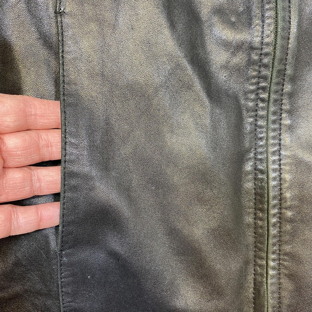 Preston & York Leather Jacket Womens‎ Large Genuine Lambskin Zip Pockets Classic - Picture 5 of 7